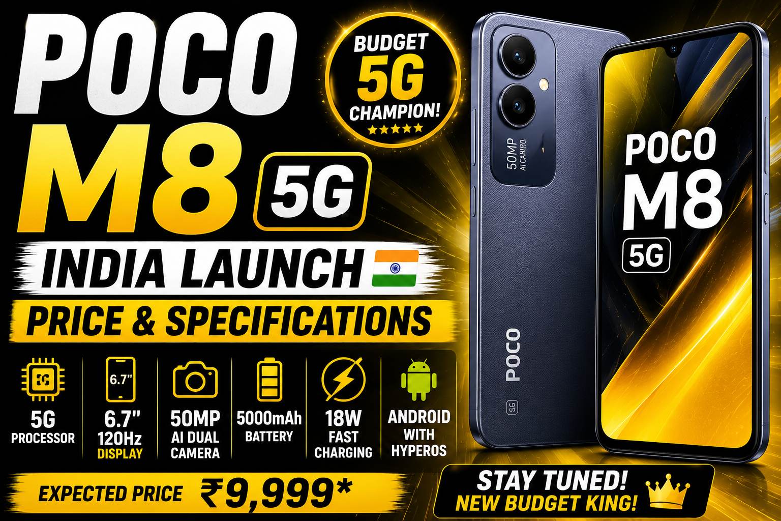 POCO M8 5G: India Launch, Price & Specifications