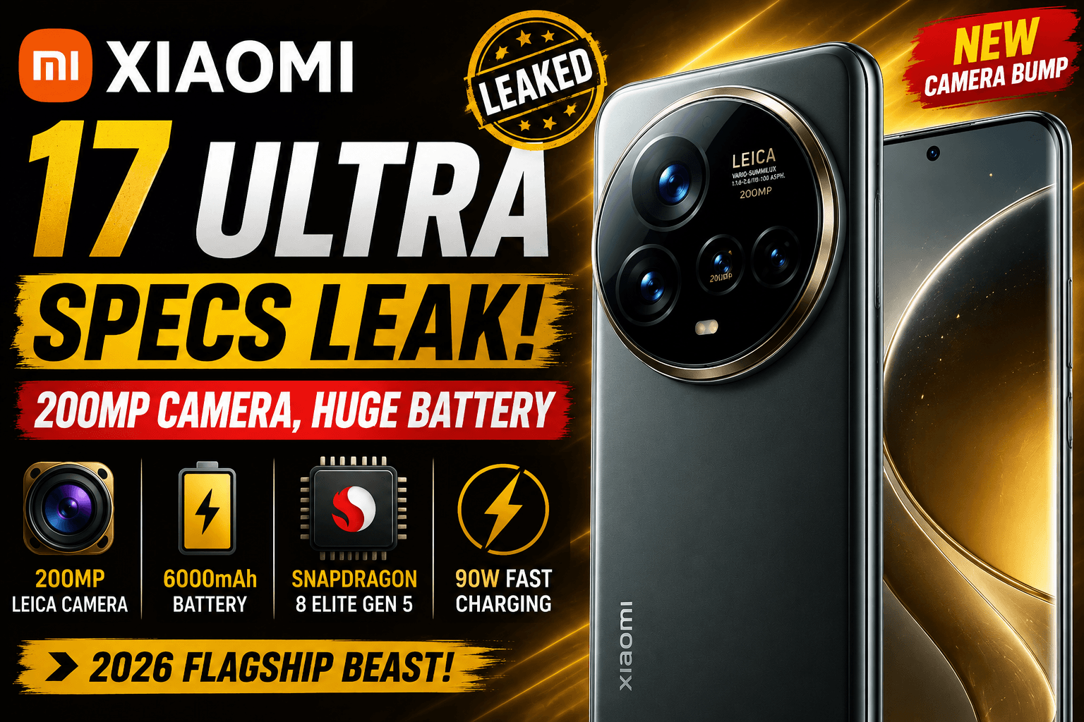 Xiaomi 17 Ultra Specs Leak: 200MP Camera, Huge Battery