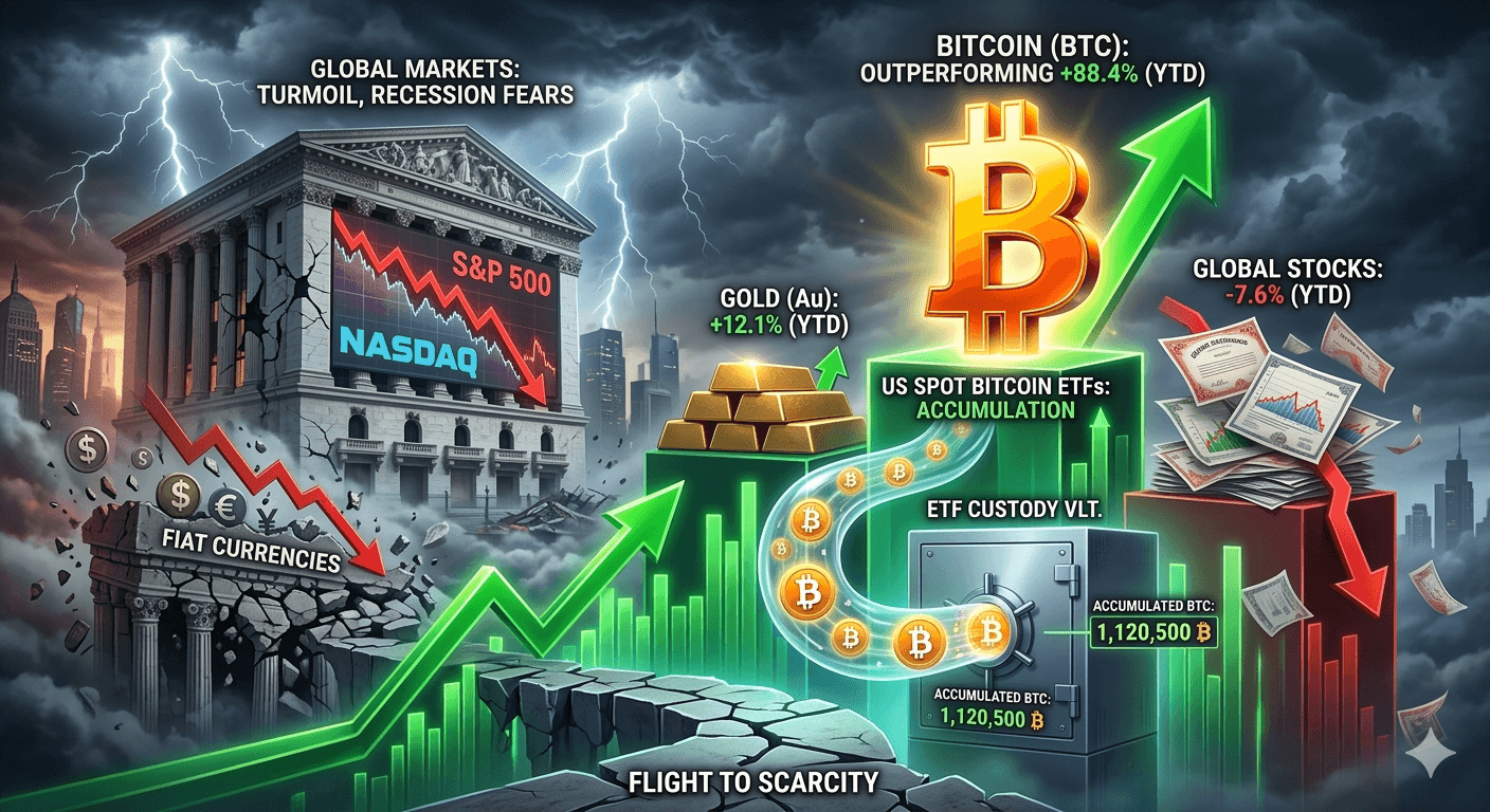 Bitcoin Outperforms Gold & Stocks in Global Turmoil