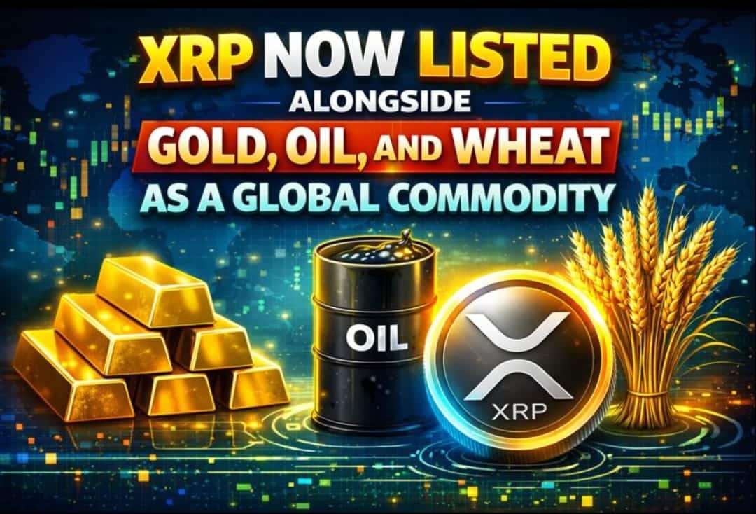XRP Now Listed Alongside Gold, Oil, and Wheat as a Global Commodity”