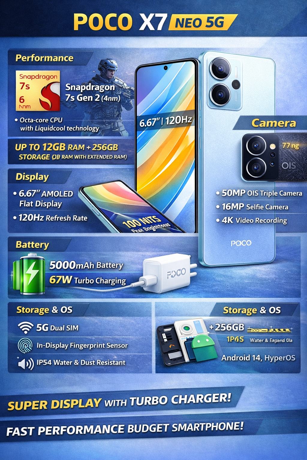 Poco X7 Neo 5G - best smartphones under ₹15,000 in 2026