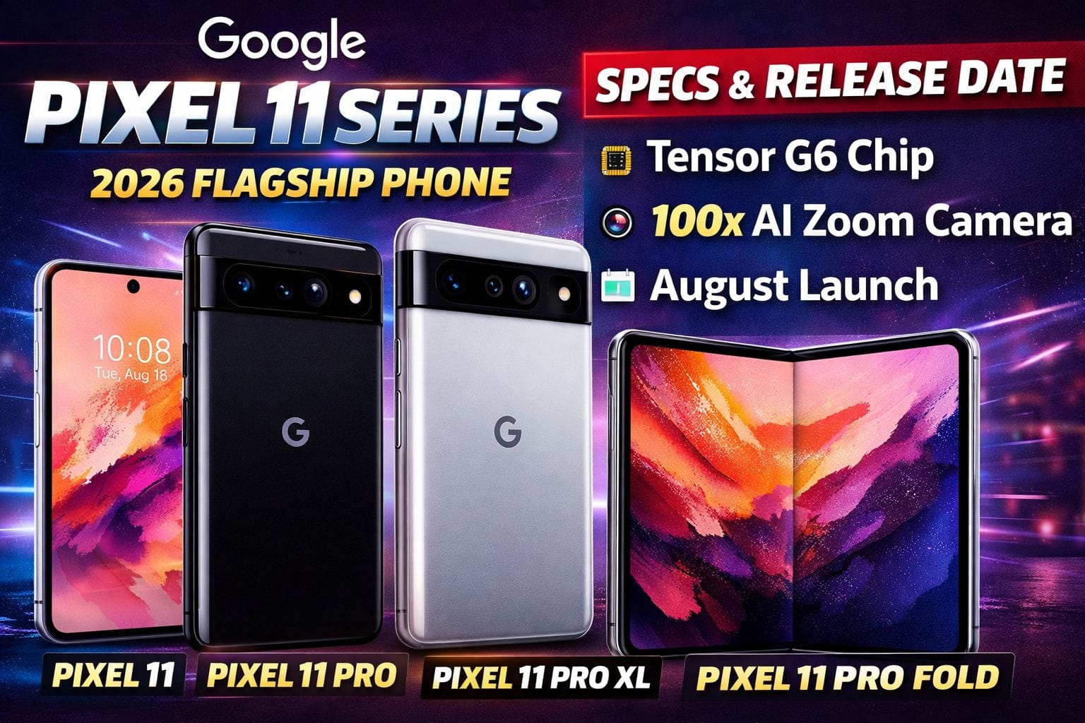 Google Pixel 11 Series 2026 Flagship Phone(Specs & Release Date)