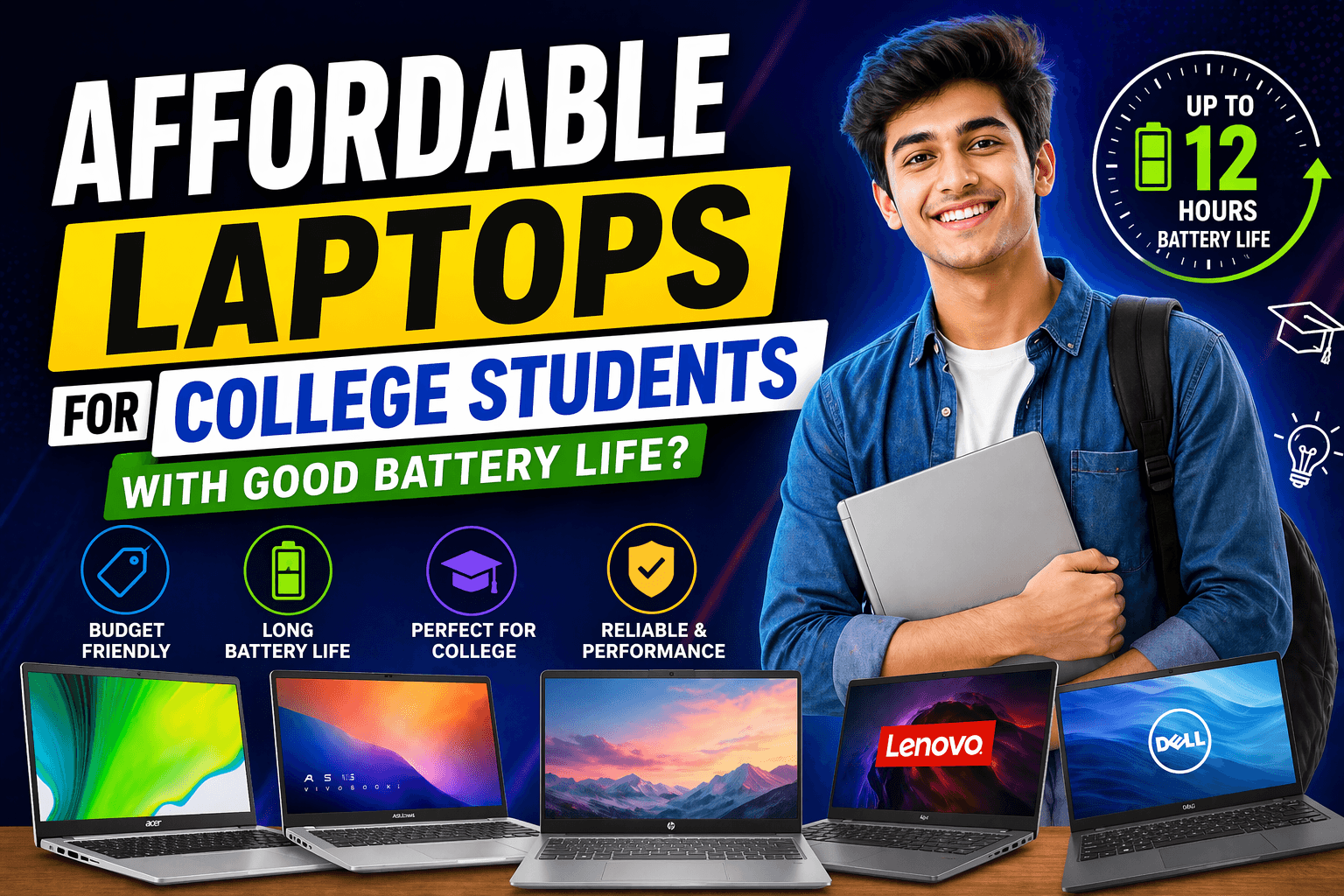 Affordable laptops for college students with good battery life?