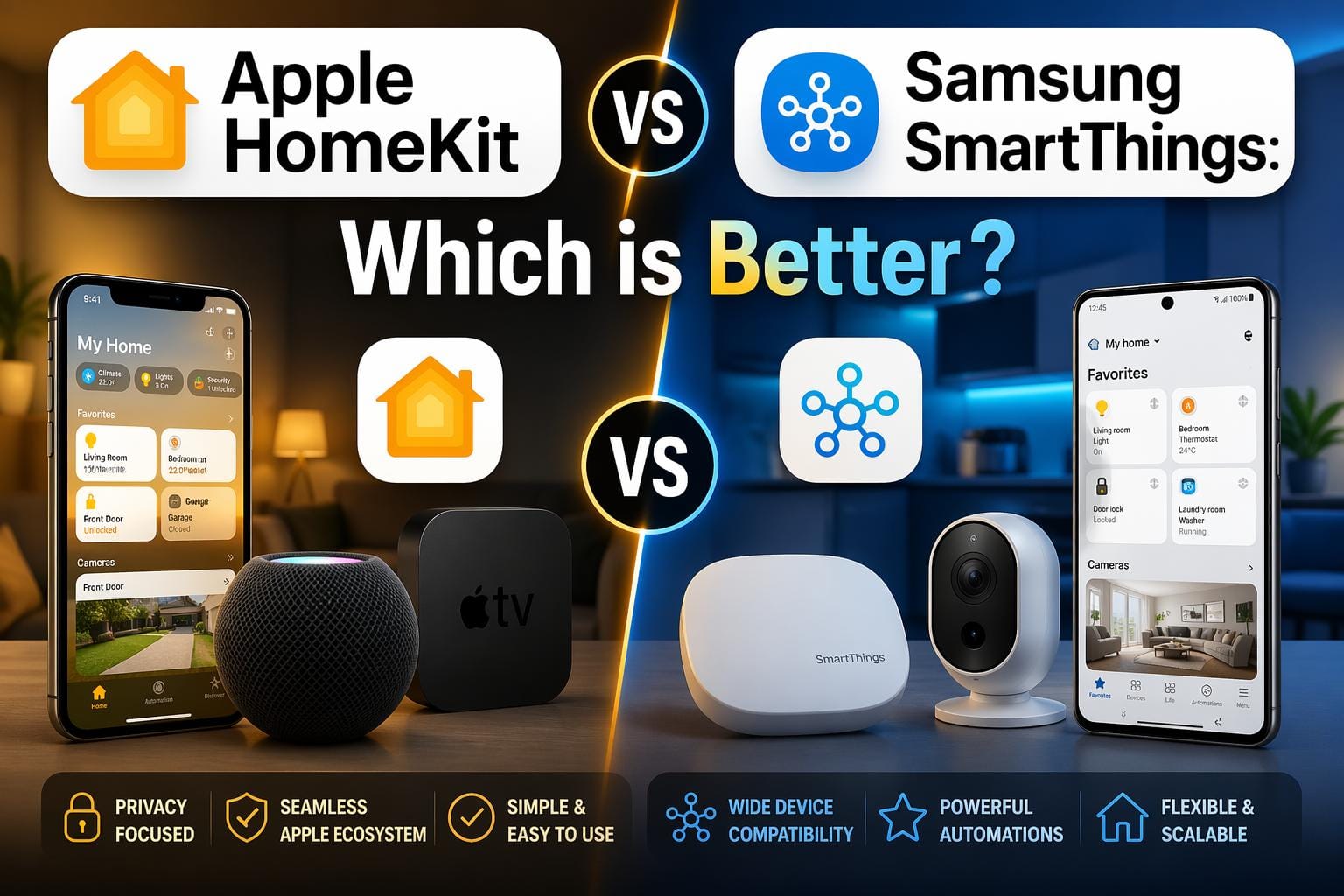 Apple HomeKit vs Samsung SmartThings: Which is Better