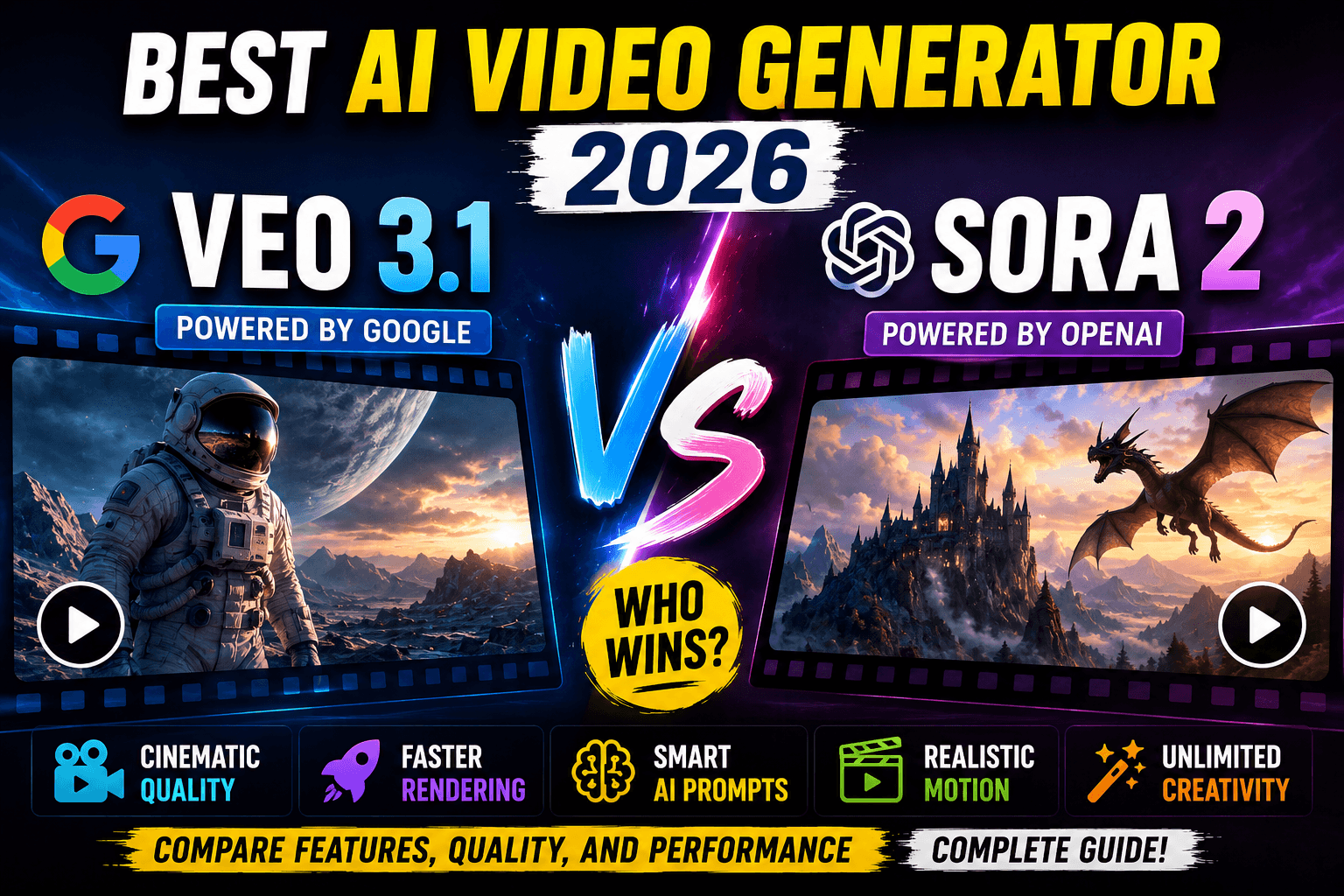 Best AI Video Generator 2026: Veo 3.1 vs Sora 2