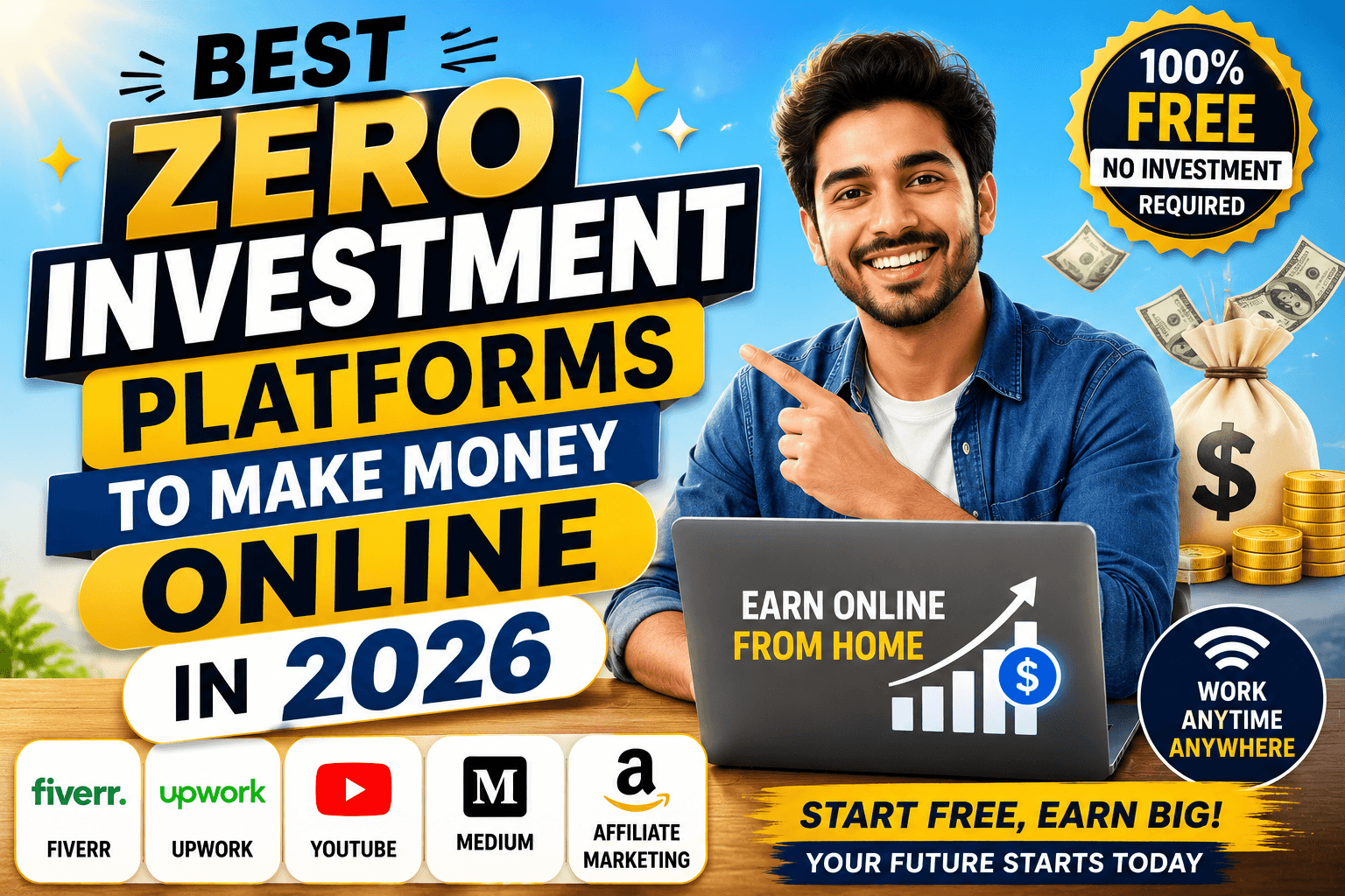 Best Zero Investment Platforms to Make Money Online in 2026