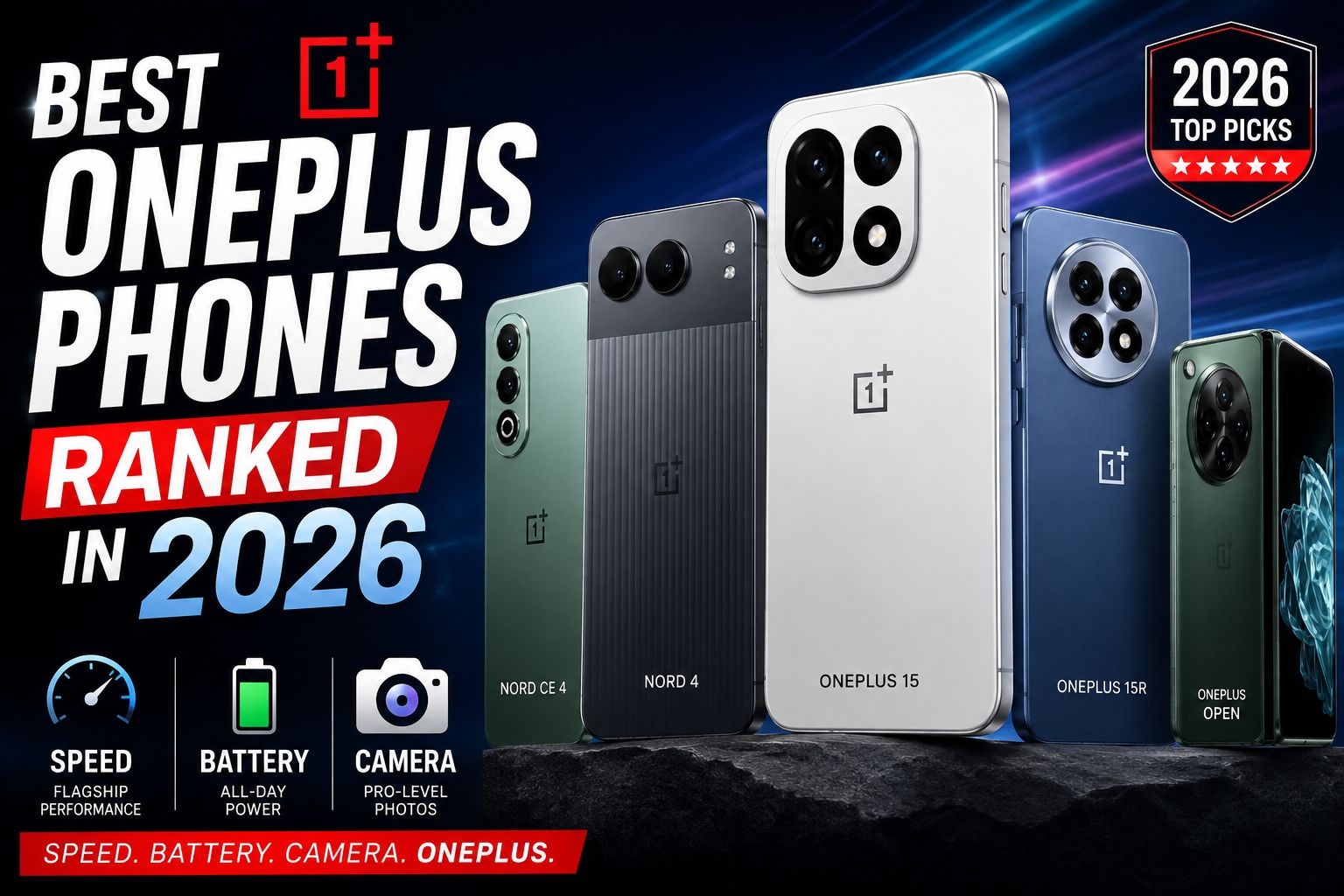Best OnePlus phones ranked in 2026 for speed, battery life, and camera performance